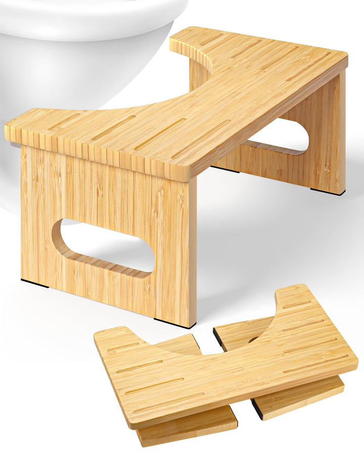 Toilettenhocker Holz, Klappbarer WC Hocker für Erwachsene, Toilettenhocker Erwachsene,Tritthocker Kl