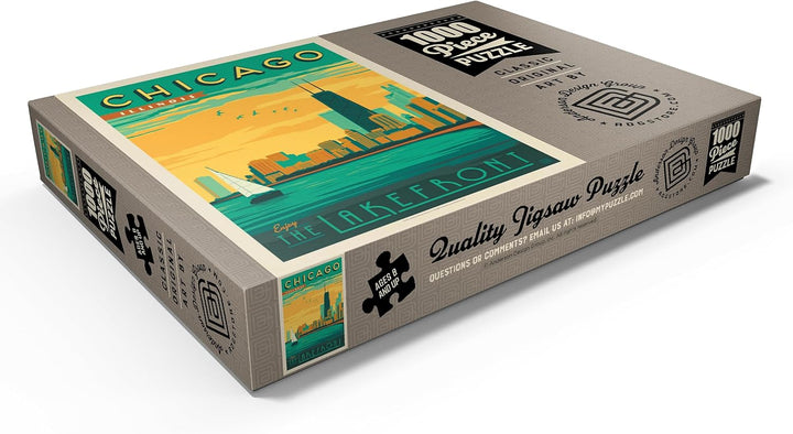 Chicago: Lakefront, Vintage Poster - Premium 1000 Teile Puzzle - MyPuzzle Sonderkollektion von Ander