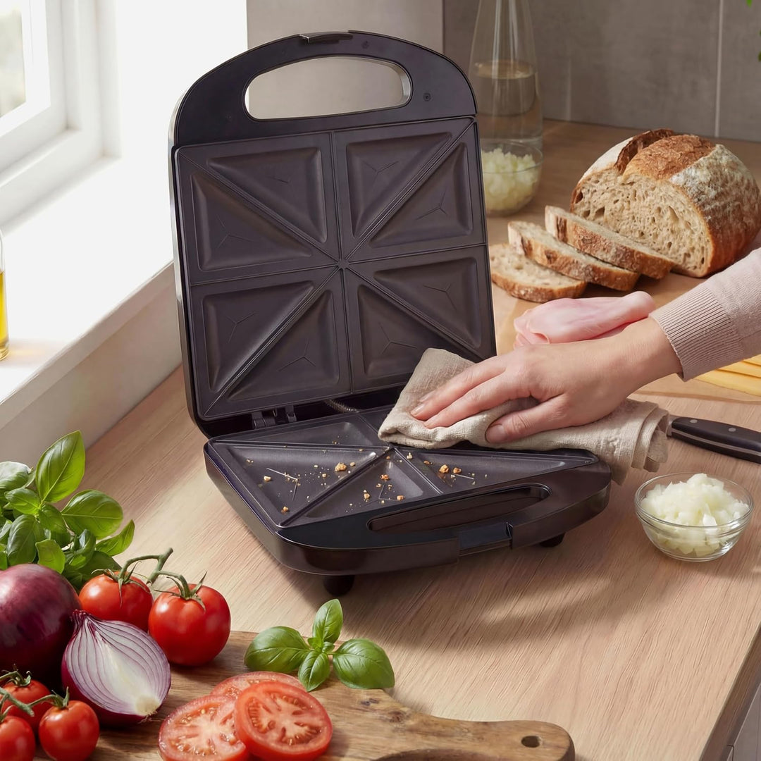 Progress Sandwich-Toaster – Antihaftbeschichteter Toastie-Maker, Bereitet 4 getoastete Sandwiches, 4