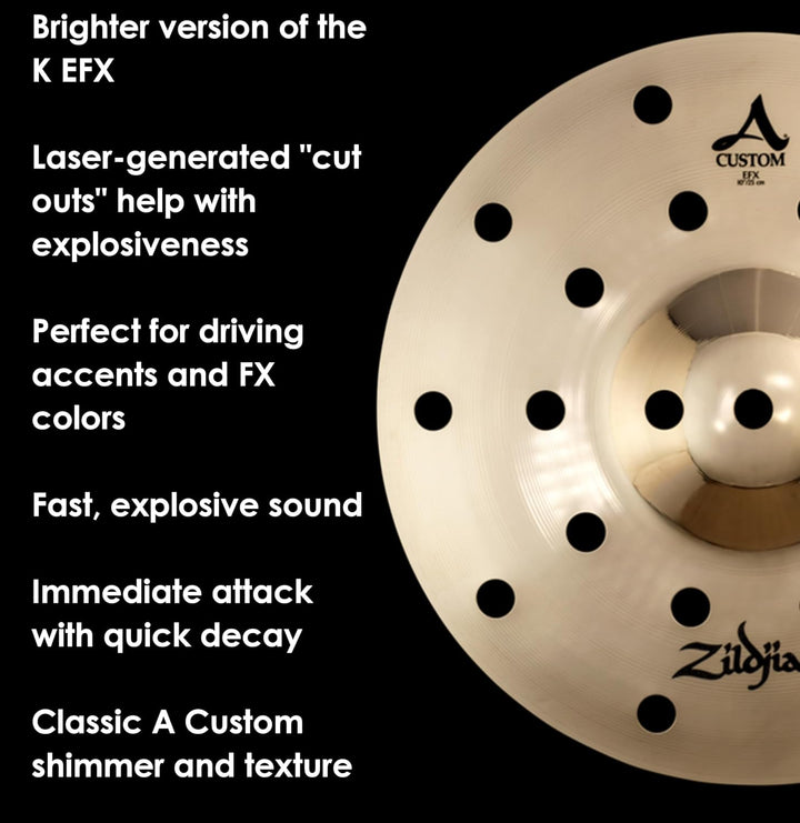 Zildjian A20808 A Custom Series - 10" EFX Crash Cymbal 10 Zoll, 10 Zoll