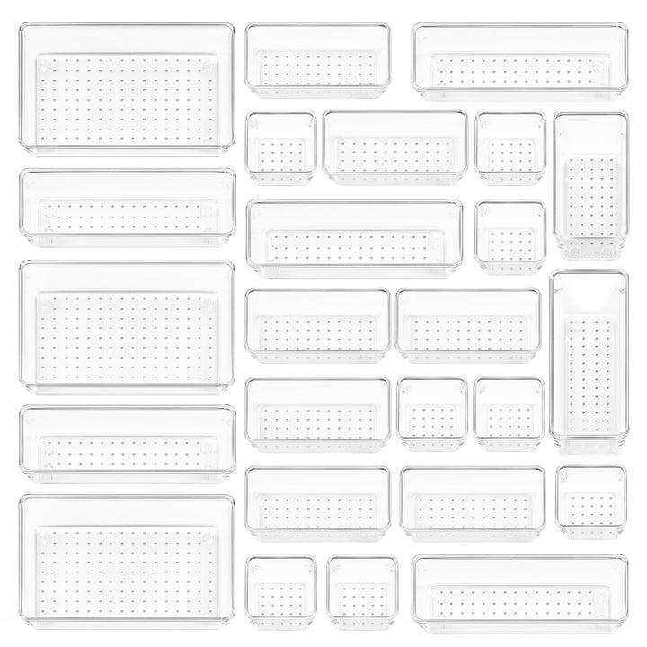Vtopmart 25 Stücke Schubladen Organizer mit 4 Grössen, Make up Ordnungssystem, Schminktisch Organize