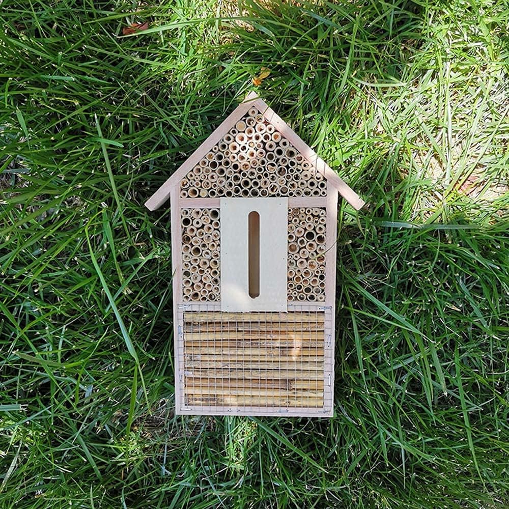 ANCLLO Grosses Bienenhaus Hotel Schmetterlingshäuser Outdoor Multi Qualität Natur Holz Insektenhotel
