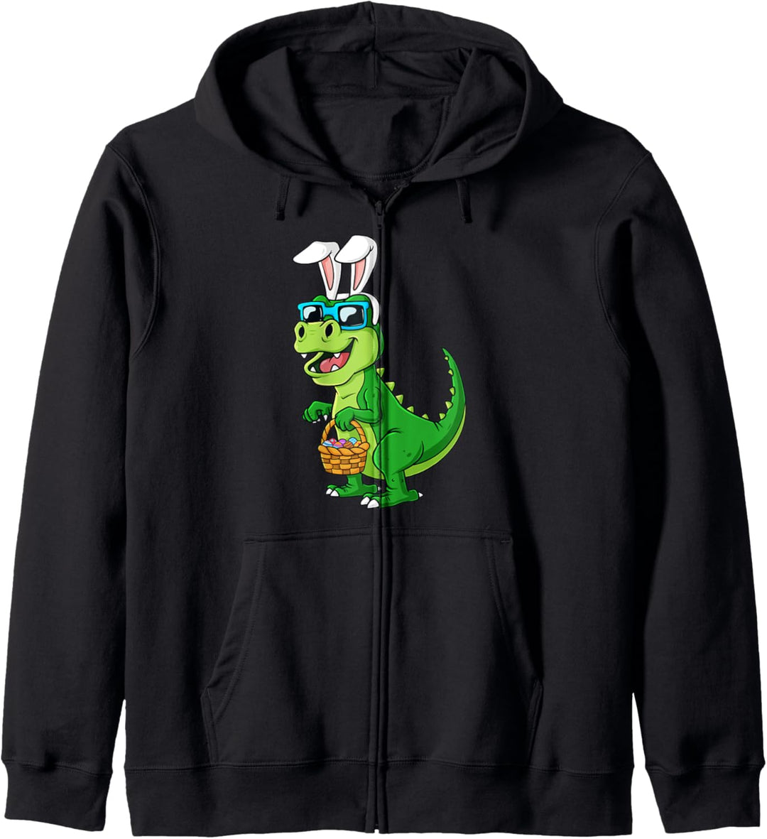 T Rex Osterhase mit Eierkorb, lustiger Dinosaurier, Jungen und Kinder Kapuzenjacke