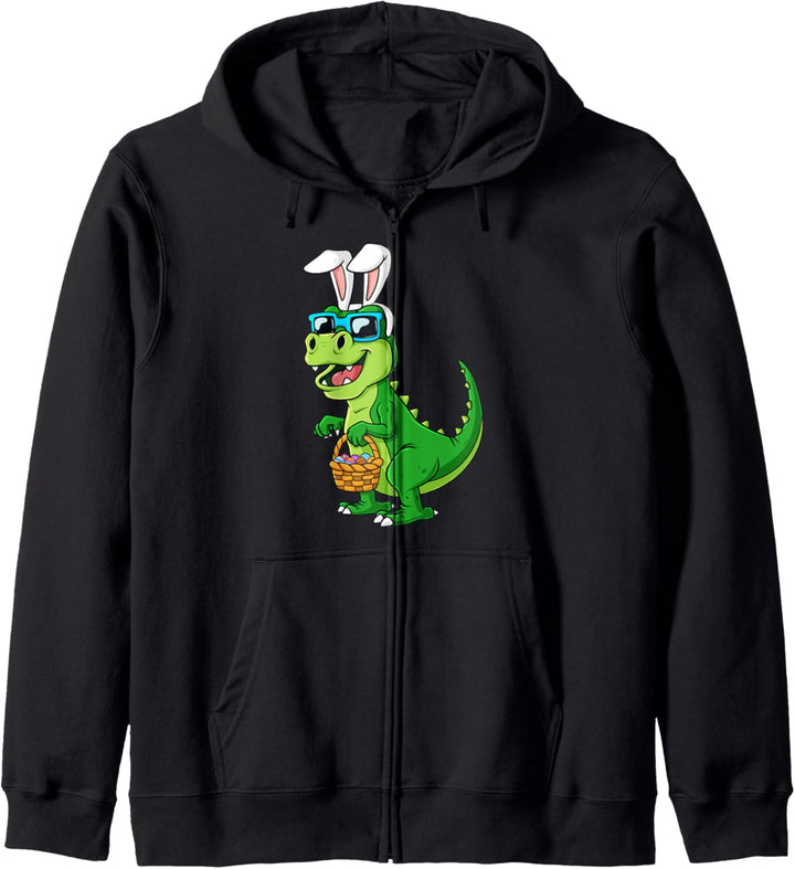 T Rex Osterhase mit Eierkorb, lustiger Dinosaurier, Jungen und Kinder Kapuzenjacke
