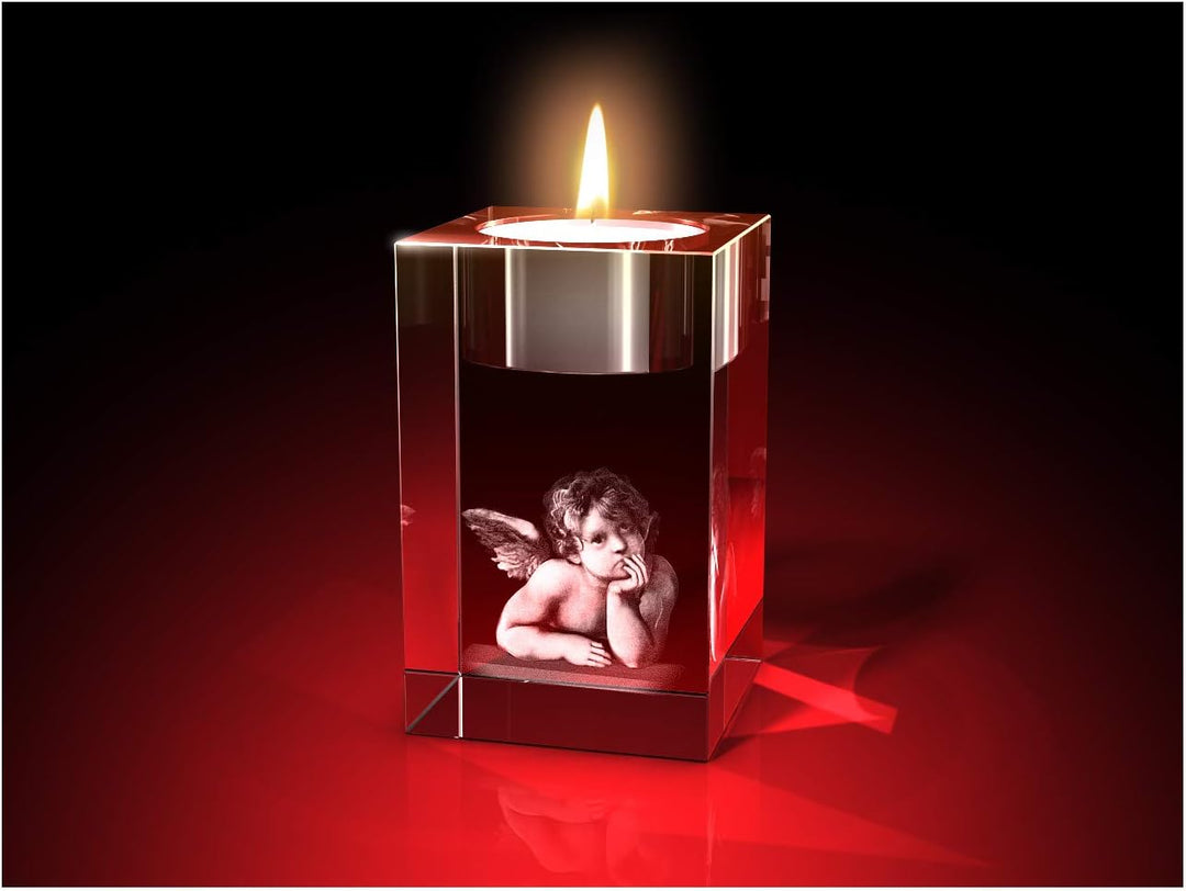 GLASFOTO.COM, Ostern 4er Teelichthalterset, 50 x 80 x 50 mm, Kristallglas 3D Innengravur in Premiumq