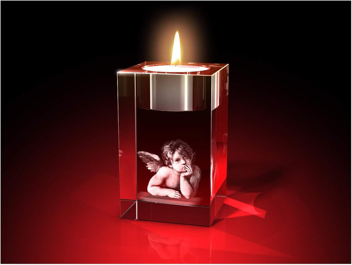 GLASFOTO.COM, Ostern 4er Teelichthalterset, 50 x 80 x 50 mm, Kristallglas 3D Innengravur in Premiumq