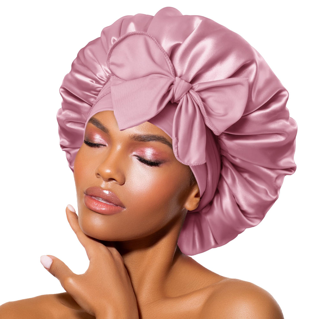 BONNET QUEEN Satin Seiden Schlafmütze Verstellbar Damen Herrn Motorhauben Nacht Haarpflege Schutz Ko