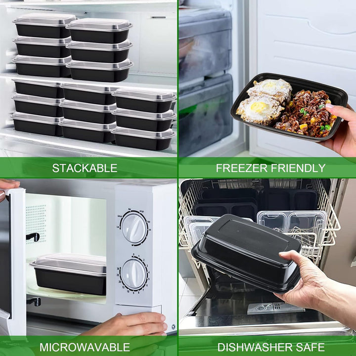 KINGHON 1 Fach Meal Prep Container,Lebensmittel Lagerung mit Luftdichten Deckel,BPA Frei Wiederverwe