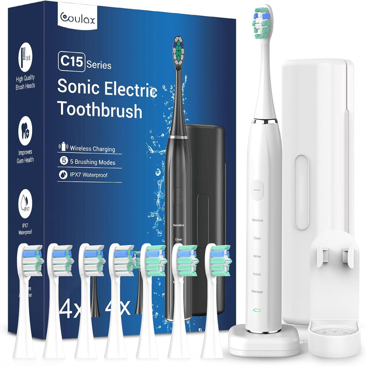 Elektrische Zahnbürste Schallzahnbürste für Erwachsene - Whitening Zahnbürsten Elektrisch mit Reisee