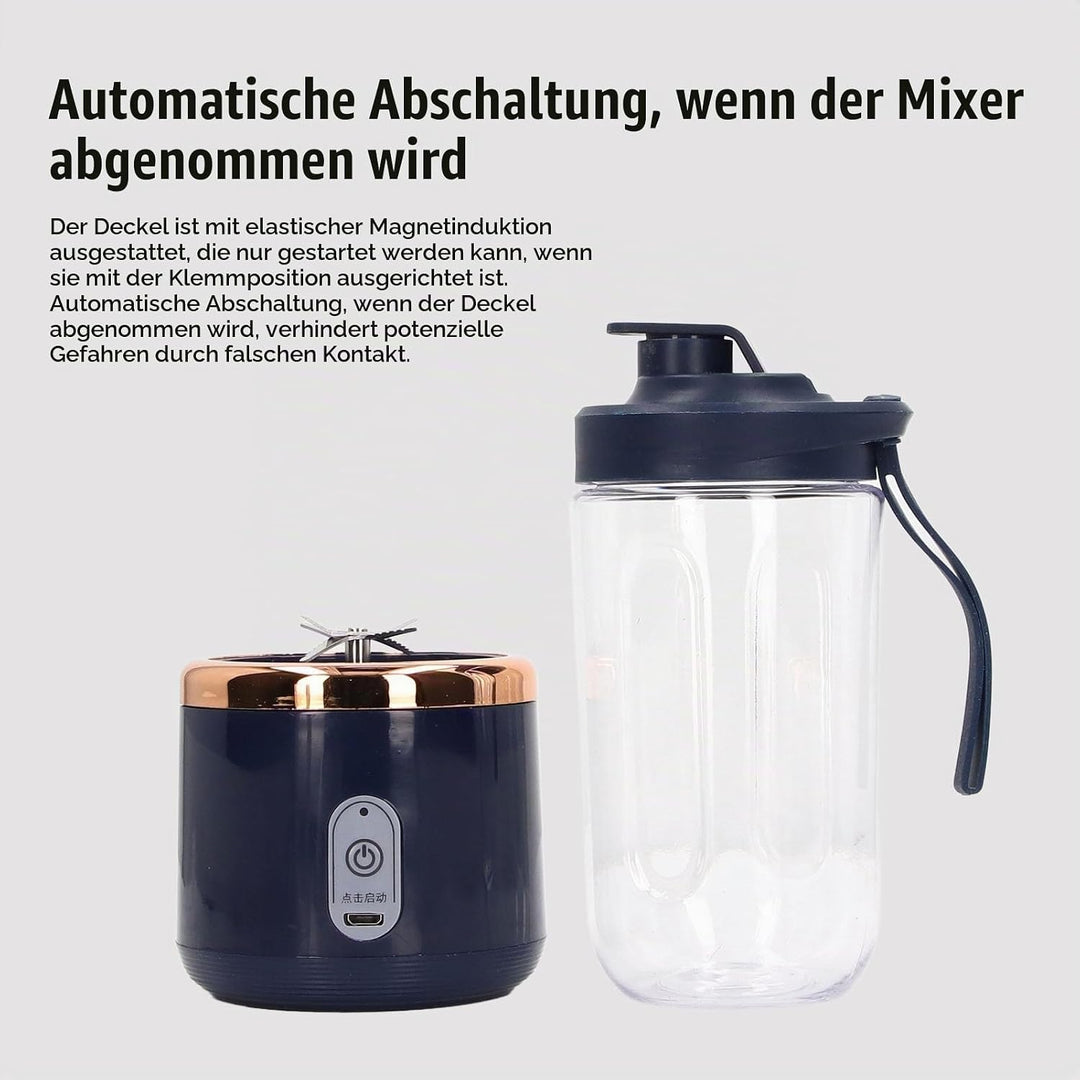 Maker Tragbarer Mixer, 400 ml, 6 Klingen, 1500 mAh Akku, 22.000 U/min, USB-Aufladung, PCTG Lebensmit