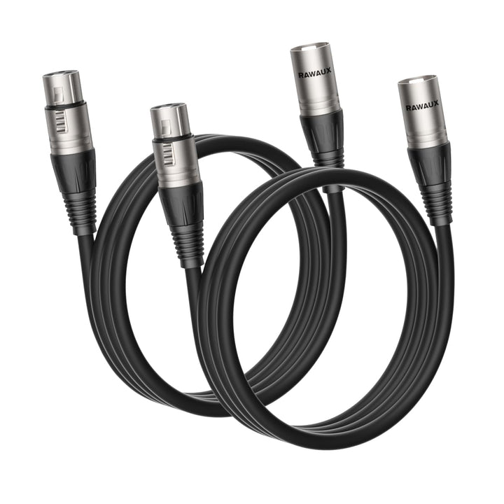 XLR Kabel 3m, 3 Pin Stecker auf Buchse Mikrofonkabel Symmetrisches XLR Mikrofon Kabel(2er Pack) für