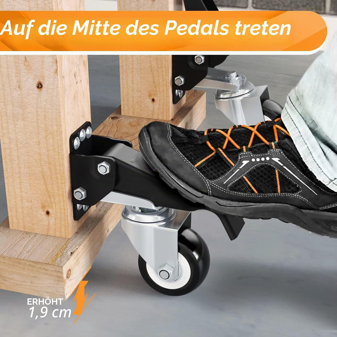SOLEJAZZ Workbench Caster Kit 300KG Kapazität 4 Hochleistungs-einziehbare Workbench-Rollen Räder Ure