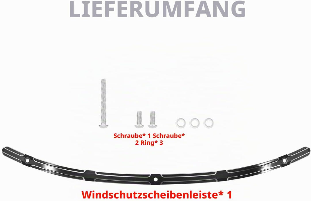 HDBUBALUS Motorrad CNC Slot Track Styling Windschutzscheibe Verkleidung für Harley 2014–2016 Touring