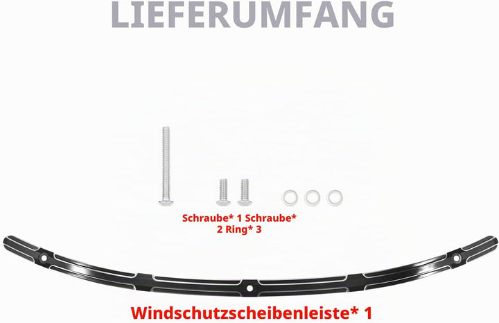 HDBUBALUS Motorrad CNC Slot Track Styling Windschutzscheibe Verkleidung für Harley 2014–2016 Touring