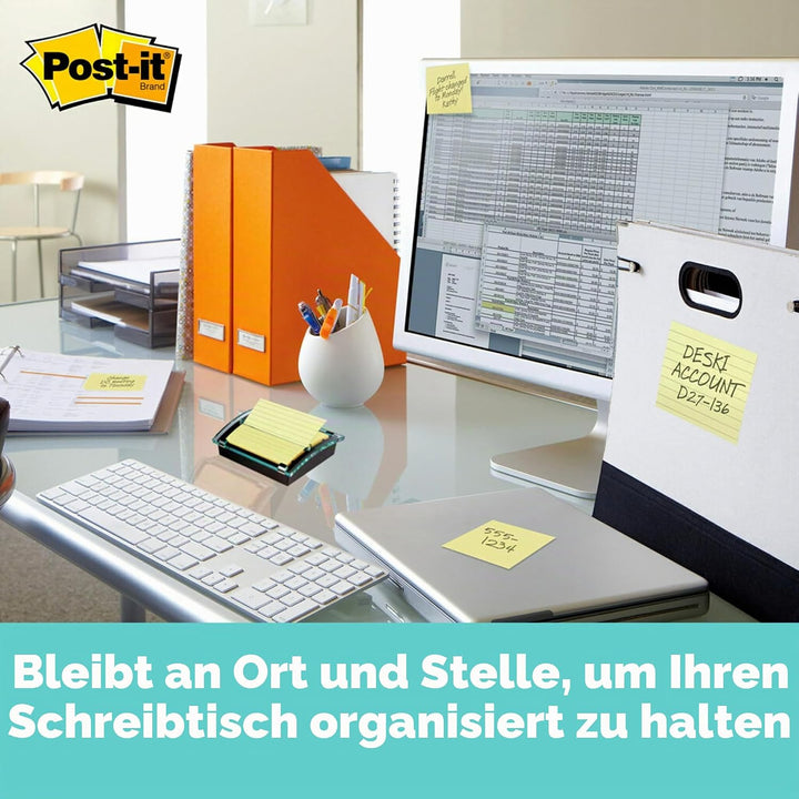 Post-it Pop-Up-Notizspender, organisiert den Schreibtisch und hält Notizen in der Nähe, schwarzer Bo