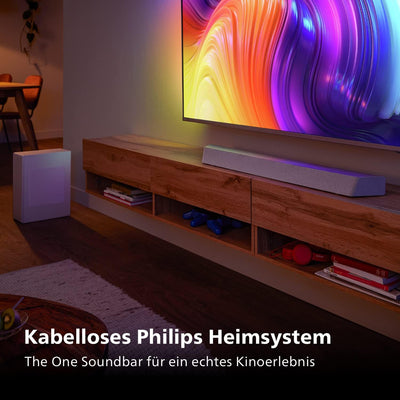 Philips TAB8507/10 Soundbar 3.1 Kabelloser Subwoofer, Dolby Atmos, Cinematiischer Sound, HDMI eARC,