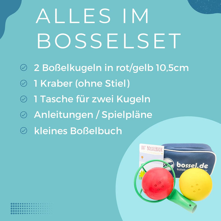Carls Bosselset Bosselkugeln 2 Stück, Kraber und Tasche gelb/rot, gelb/rot