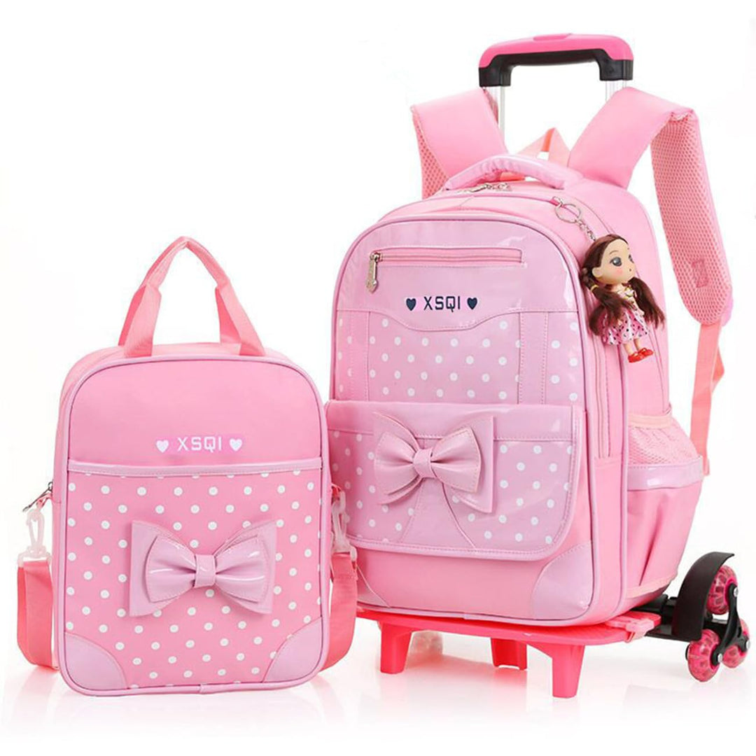 Voici et Voila Rucksack mit Rollen Kinder Madchen Trolley Rucksack Schulrucksack mit Rollen Madchen
