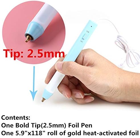 Briartw Heissfolienstift – Bastelstift-Werkzeug mit dicker Spitze (2,5 mm) und goldener Glimmerfolie