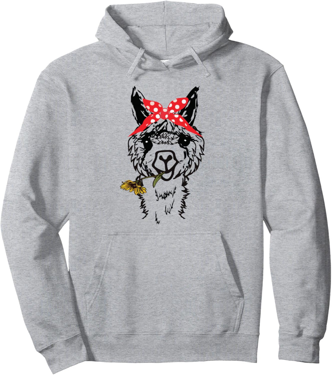 Frauen Lama Bandana - Alpaka Lama Tier Grafiken lustig Pullover Hoodie