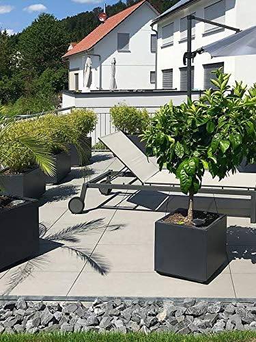 Pflanzwerk® Pflanzkübel Cube Anthrazit 28x28x28cm *Frostbeständiger Blumenkübel* *UV-Schutz* *Qualit