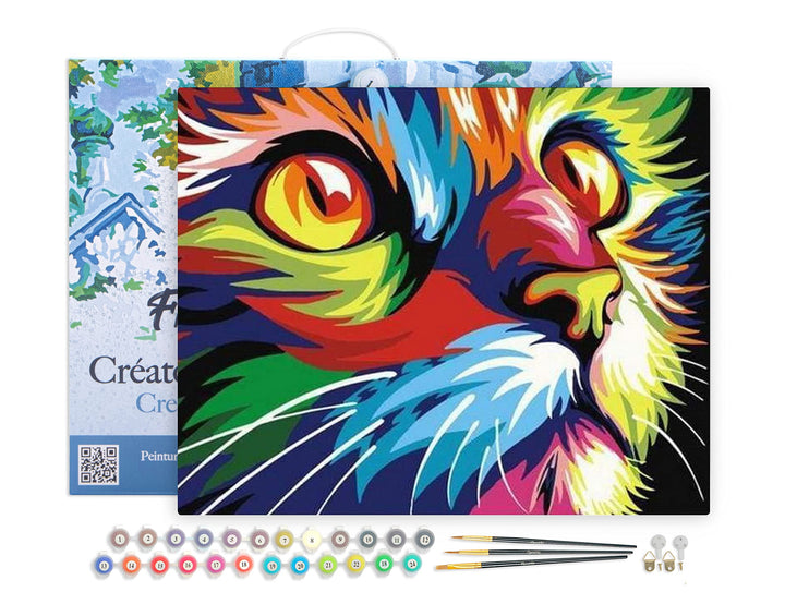 Figured'Art Malen Nach Zahlen Erwachsene Mit Rahmen Raubkatze Pop Art - Paint by Numbers Basteln DIY