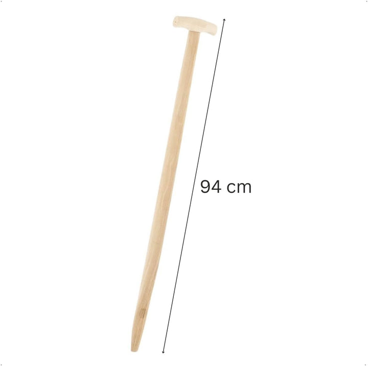 Rekord Doppelfederspatenstiel Gärtner (94 cm, gebogen) aus Eschenholz, mit T-Griff, robust, für Gärt