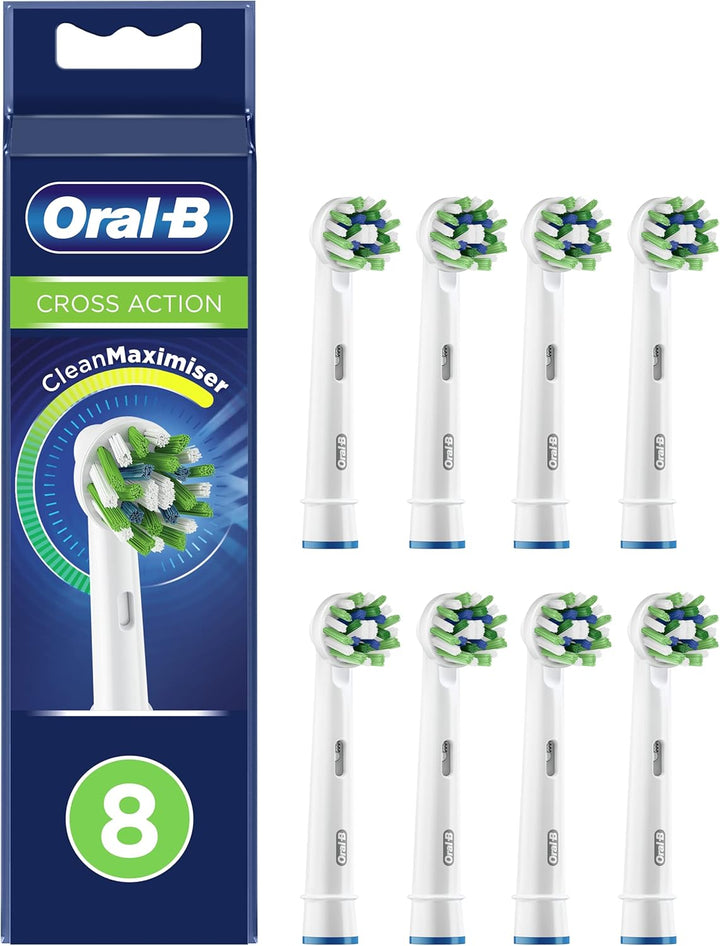 Oral-B CrossAction Bürstenkopf, 8 Stück, Original Elektro-Bürste, mit CleanMaximiser Technologie, We