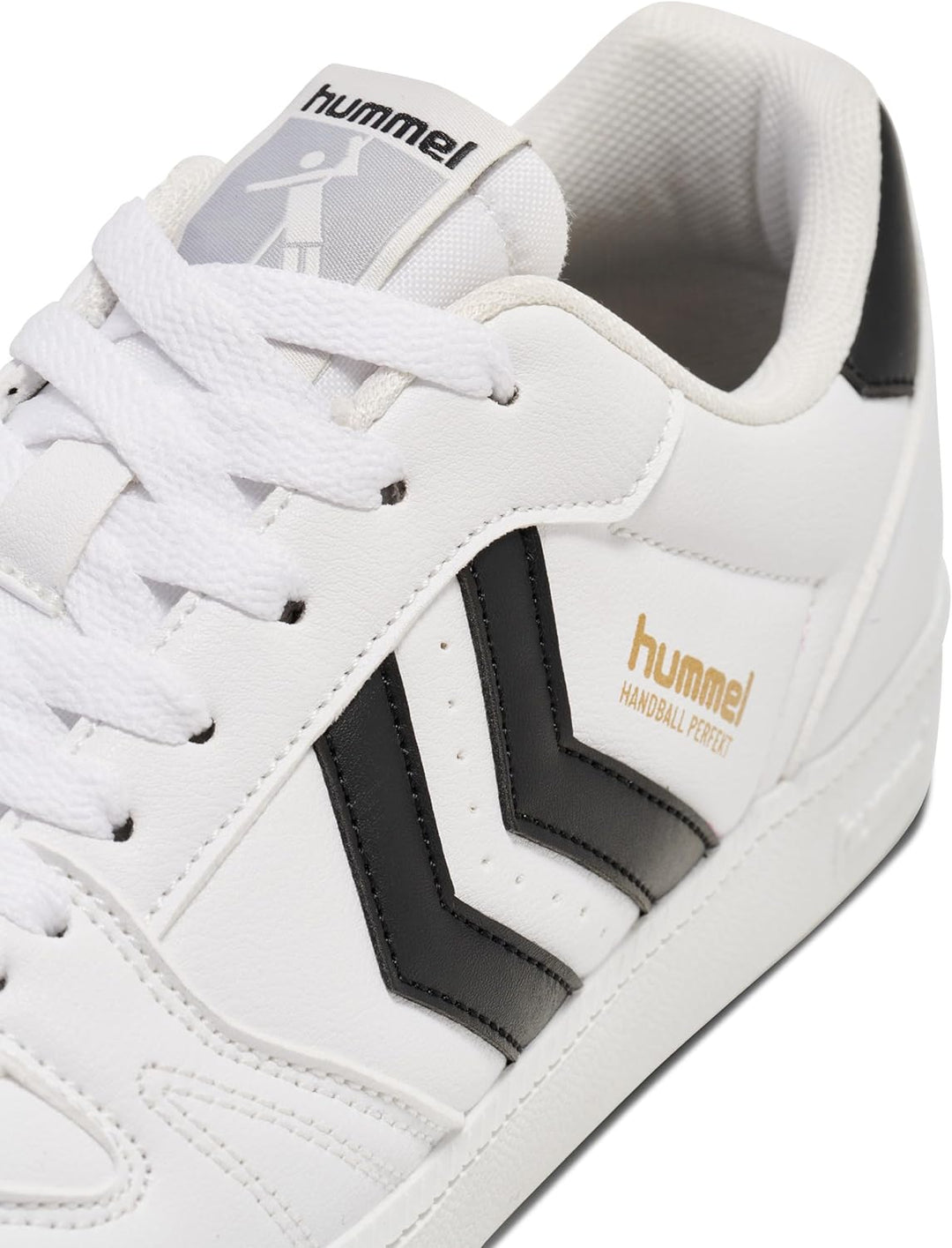 hummel Handball Perfekt Athleisure Sneaker Low 42 EU White Black, 42 EU White Black
