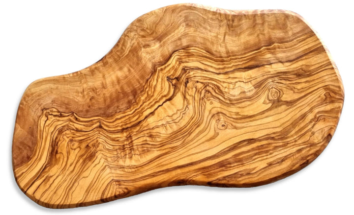 Schneidebrett aus Olivenholz 40 cm im Naturschnitt, Servierbrett, Steakbrett, Küchenbrett | Holzbret