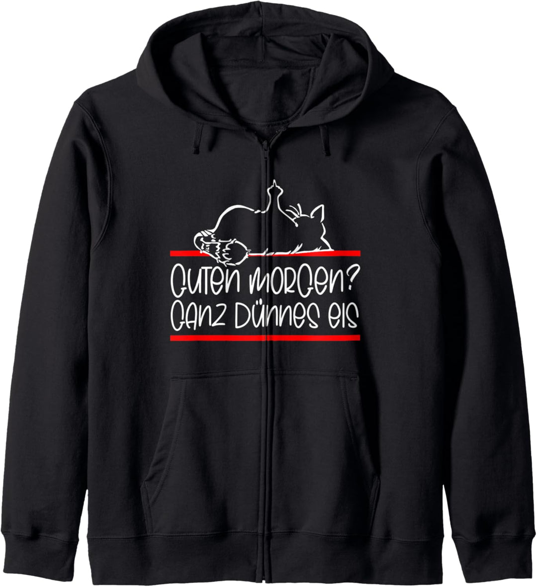 GUTEN MORGEN? GANZ DÜNNES EIS- müde Katze Kapuzenjacke