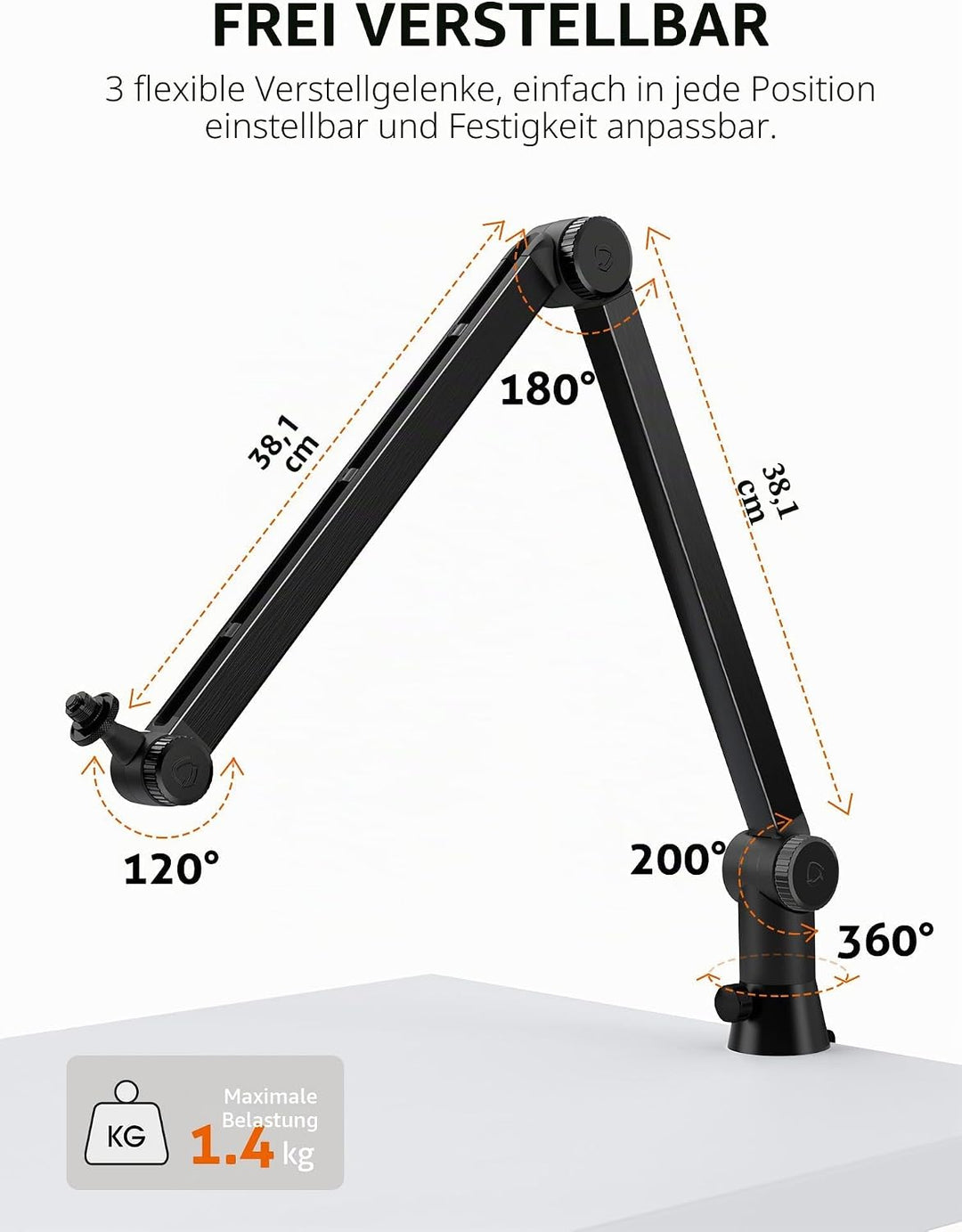 SUNMON für Blue Yeti Universeller Mikrofon Arm - Schwere Mikrofon Halterung Tisch 360° drehbarer mic