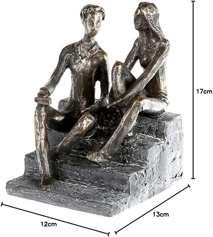 Casablanca - Skulptur Discussion Poly - Bronzefarben - (HxBxT) 17 x 12 x 13cm Höhe 17 cm Bronzefarbe