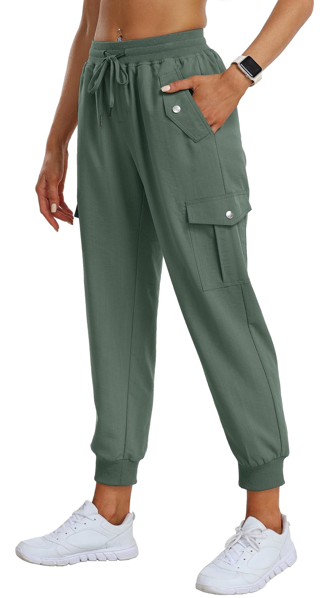 AjezMax Damen Cargohose Jogginghose Leicht Schnell Trockene Wanderhose Athletische Workout Outdoorho