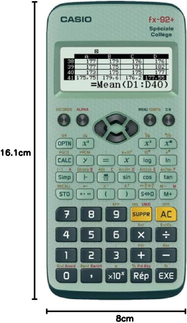 Casio FX-92+ Wissenschaftlicher Taschenrechner einzeln, einzeln