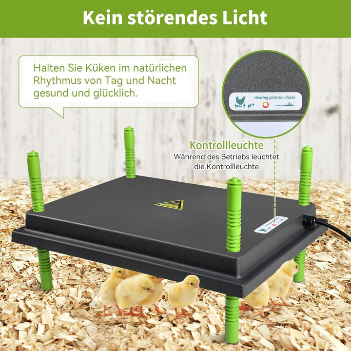 Plotohiker Wärmeplatte Küken,Kükenwärmer Wärmelampe,Heizplatte für Kükenaufzucht,Kunstglucke 30 x 40