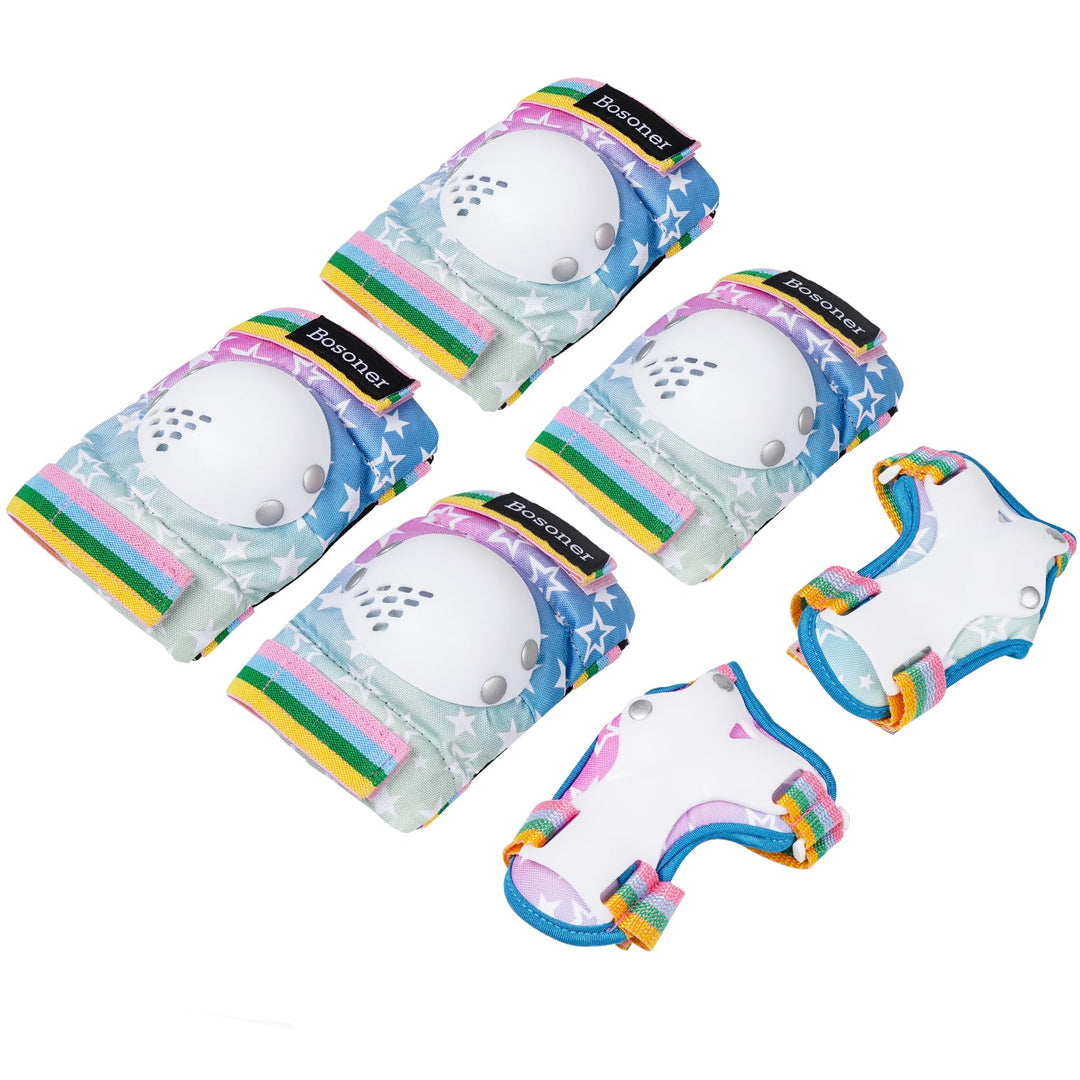 BOSONER Knieschoner Kinder Schoner Inliner Protektoren 6er Set Schützer Inliner Inline Skates Knie U