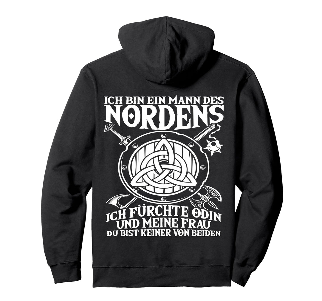 Wikinger Sprüche "Ich Bin Ein Mann Des Nordens" Rückendruck Pullover Hoodie