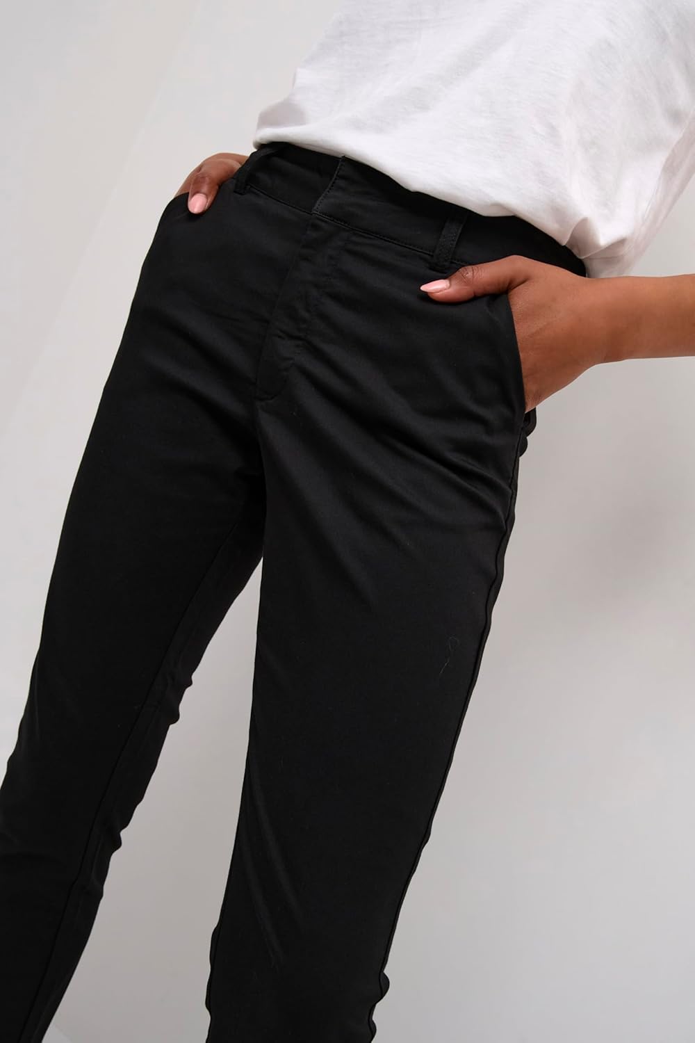 KAFFE Casual Hose Kalea Damen Chino Hose Elegant Klassische Stoffhose 32 Black Deep, 32 Black Deep