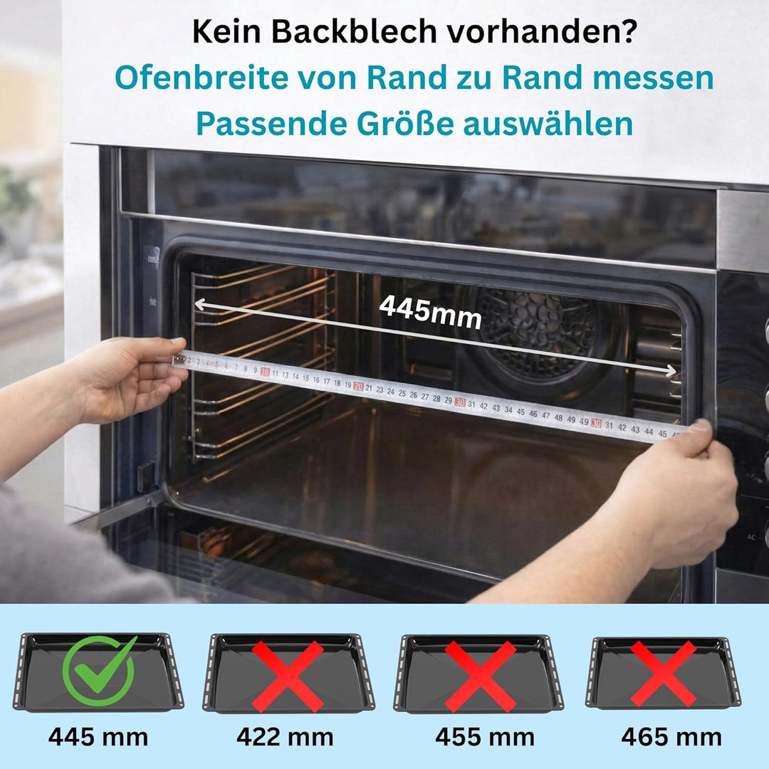 ICQN Fettpfanne 445 x 375 mm 25 und 50 mm, 2er Emailliert Backbleche Set, Passend für Whirlpool, Ign