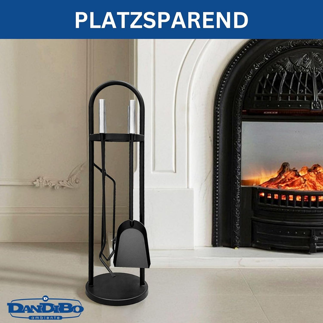 DanDiBo Kaminbesteck Modern Schwarz 5 Teilig Set 96573 Kaminset Kamingarnitur Ofenbesteck