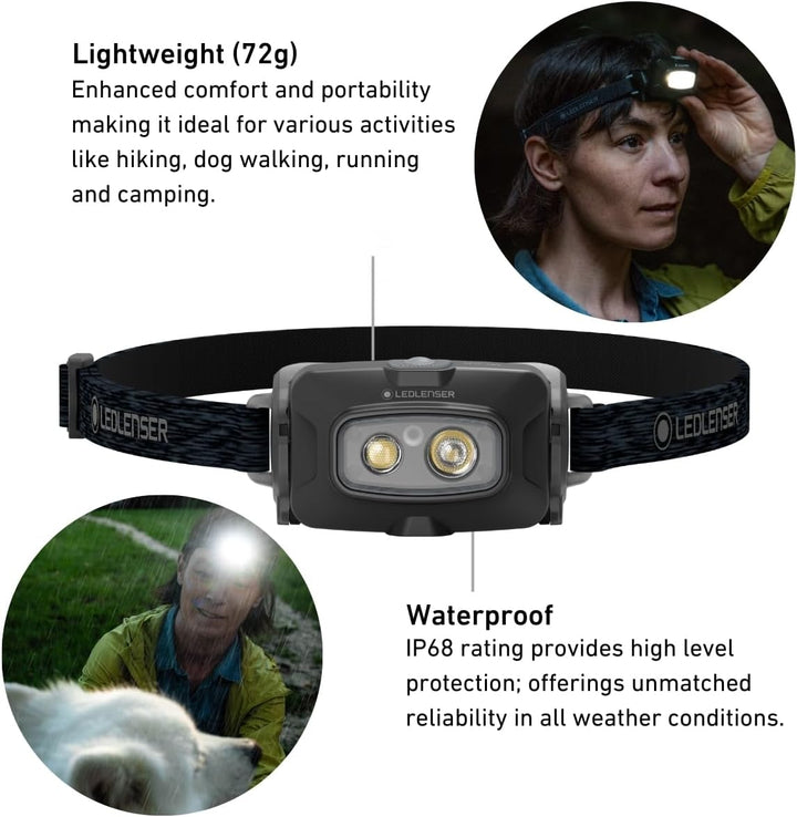 Ledlenser HF4R Core Stirnlampe Led wiederaufladbar | LED Kopflampe 500 Lumen | Adventure Headlights