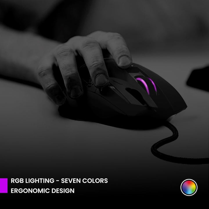 PREYON Falcon Kabel gebundene Gaming-Maus mit RGB-Hintergrundbeleuchtung und Geflochtenem Kabel - Co