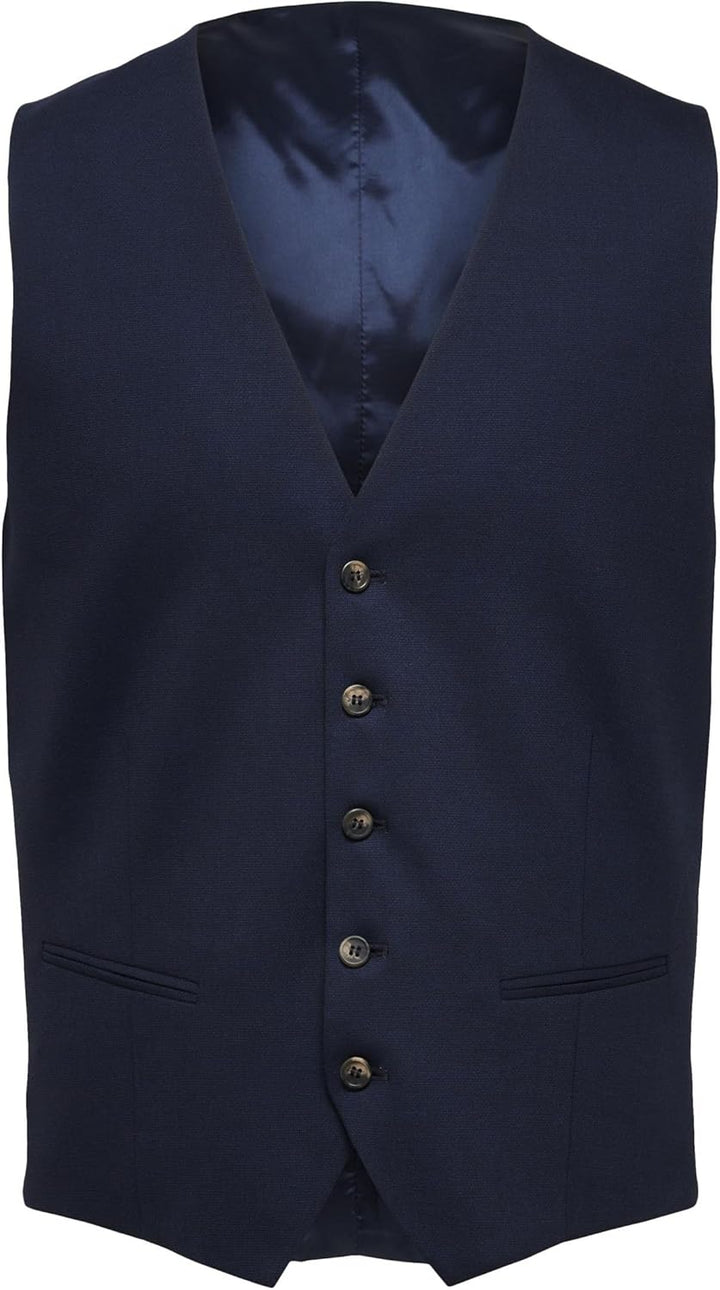 Selected Homme male Weste Klassischer Wollgemisch, Navy Blazer