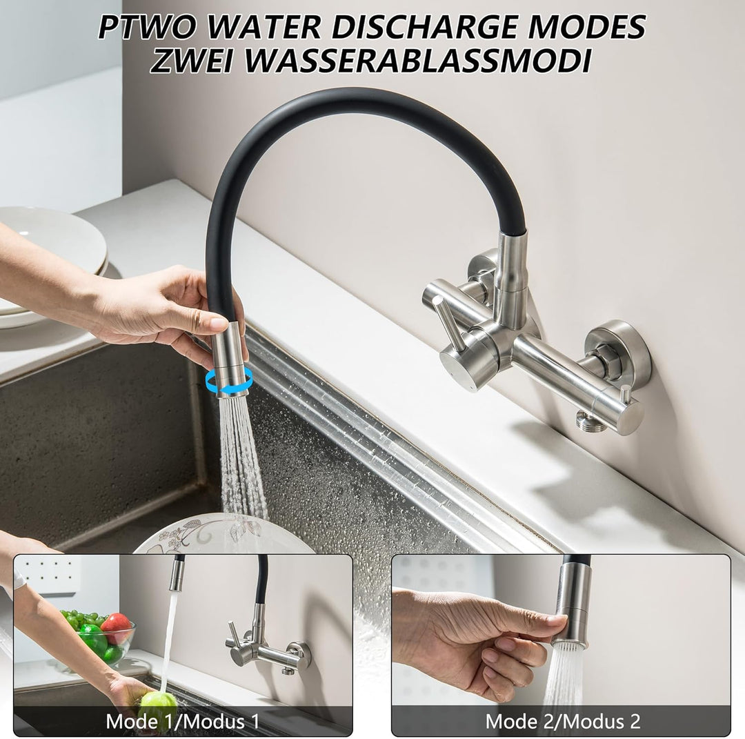 Wandarmatur Küche mit 3/4 Zoll Anschluss für Geschirrspüler/Waschmaschine, Küchenarmatur Wandmontage