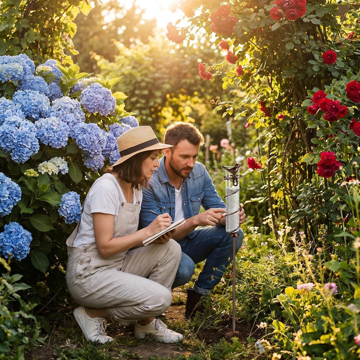Regenmesser, Regenmesser Frostsicher, Niederschlagsmesser mit Erdspiess Metall, Outdoor Regenmesser