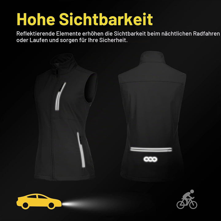 33,000ft Damen Leichte Laufweste Outdoor Softshell Weste Frau Ärmellose Jacke Winddichte Wasserdicht