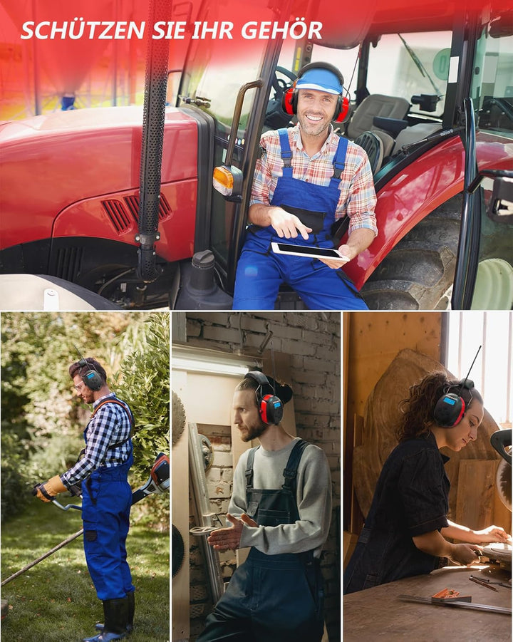PROHEAR 033A (Upgraded) Gehörschutz mit Radio DAB +/Bluetooth/FM, Kopfhörer mit Radio mit Eingebaute