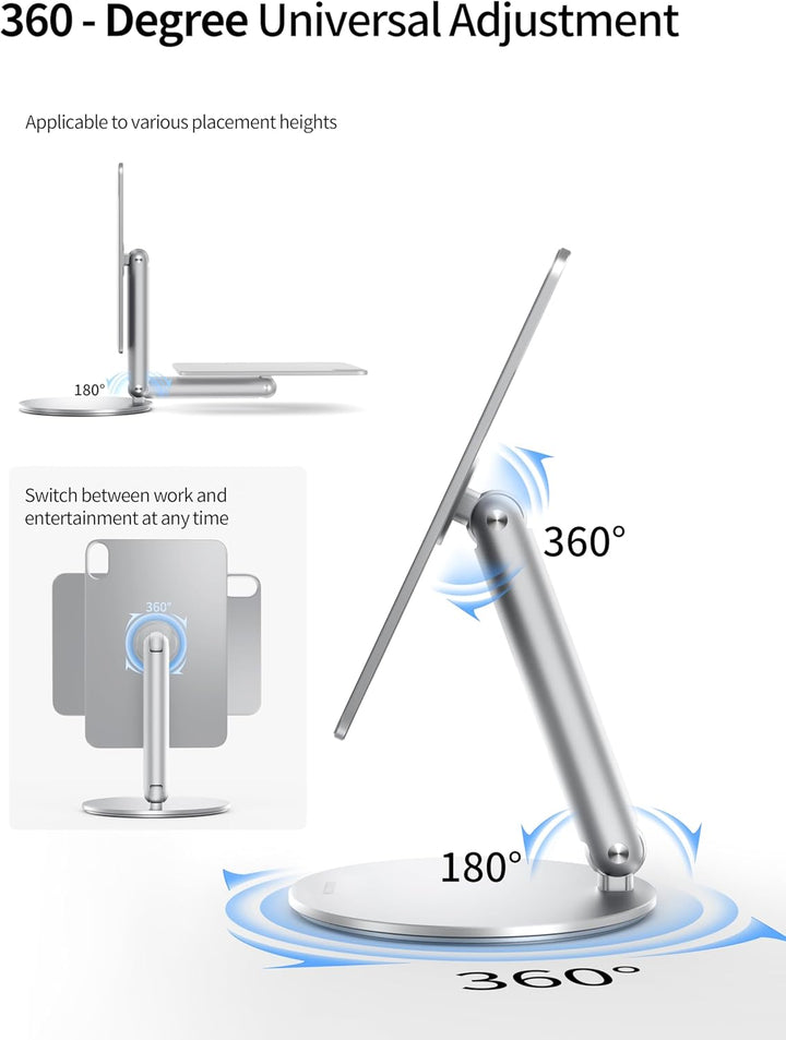 LULULOOK Magnetisch iPad mini 7 Ständer mit 360° Drehbar Basis, Faltbar Einstellbar Mini 6 Halterung