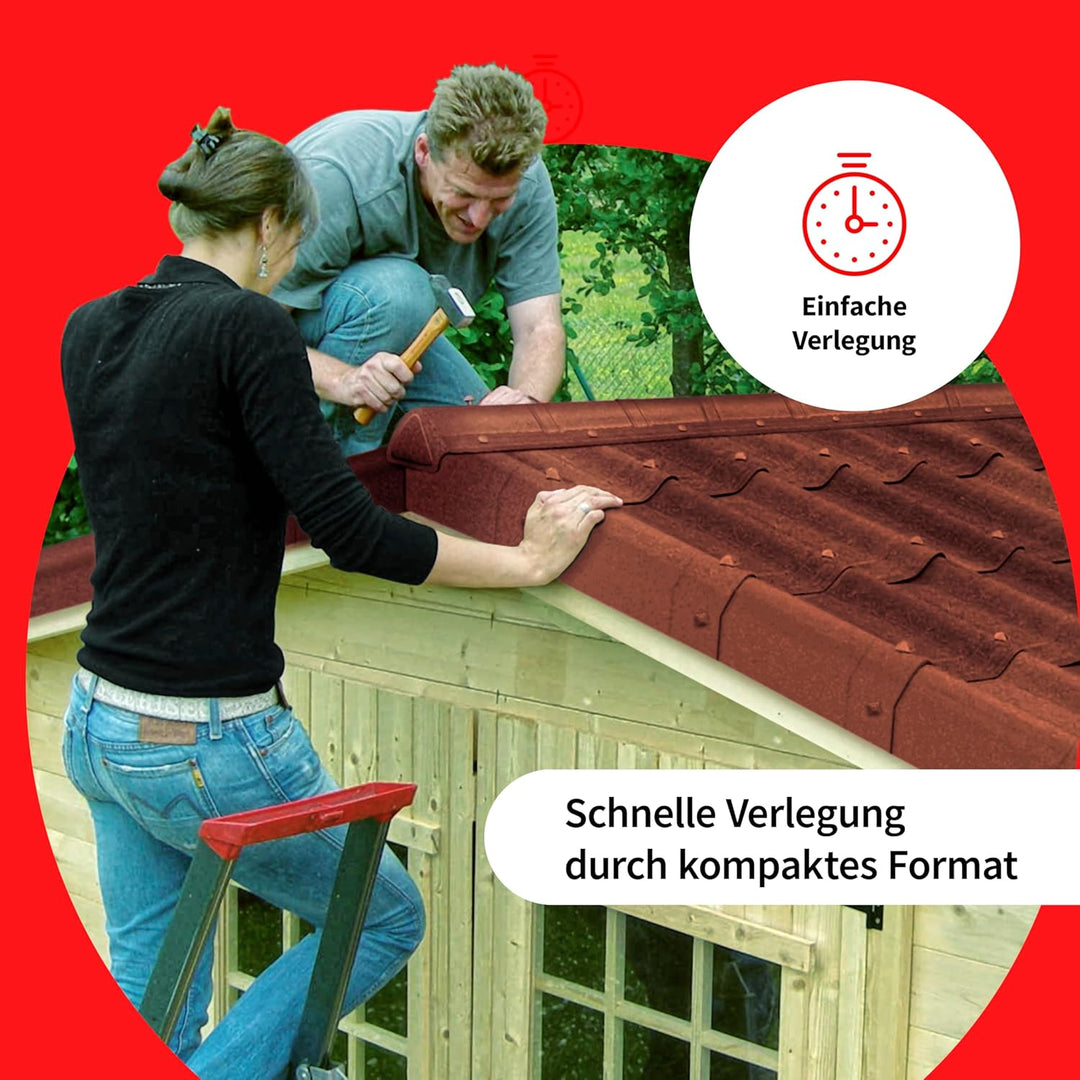 ONDUVILLA Dachplatten Bitumenwellplatten Dachsystem zum Verlegen-Dachmaterial wetterfest&langlebig–F